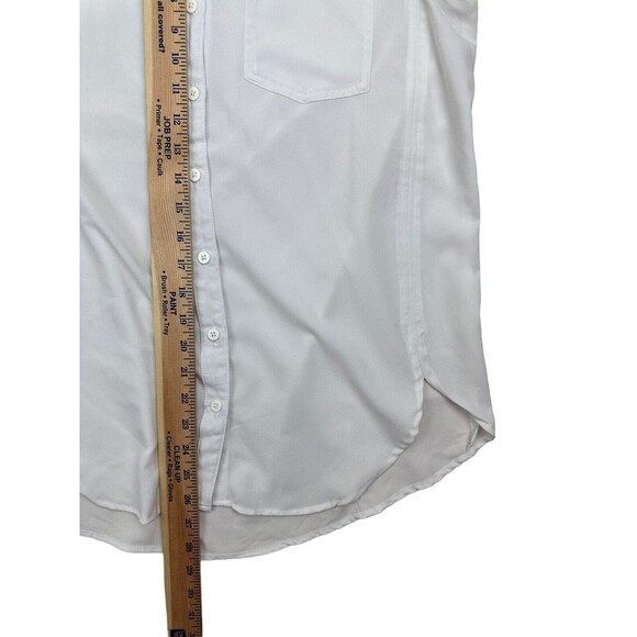 IRIS SINGER Womens Size S Sheer White‎ Button Up Shirt Long Sleeve Collared - Picture 7 of 7